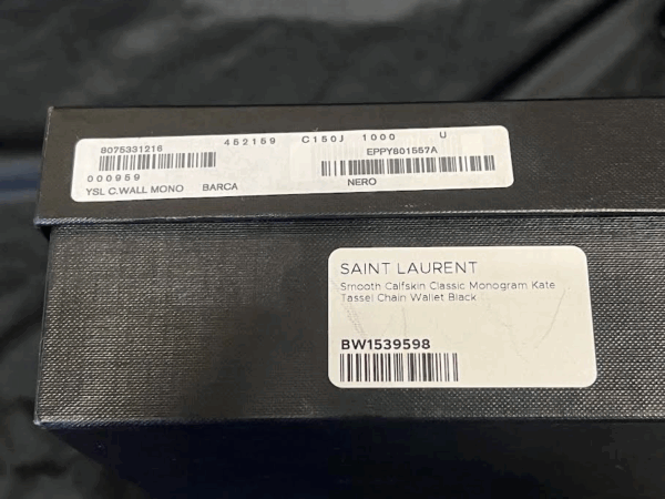 Saint Laurent Classic KATE Monogram Tassel Chain Wallet Leather BLACK/GOLD - Image 16