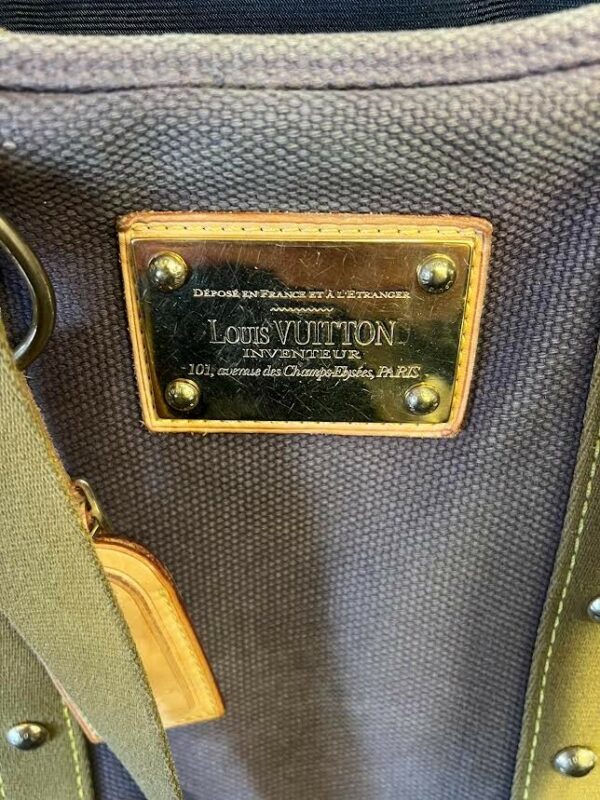 LOUIS VUITTON ANTIGUA CABAS MM DOUBLE HANDLE SHOULDER BAG BROWN CANVAS - Image 9