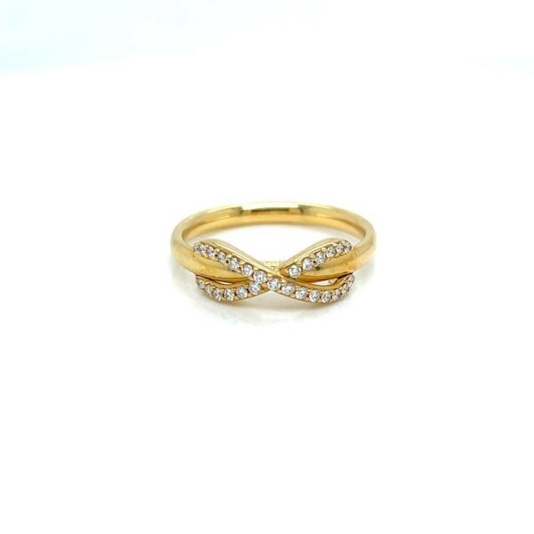 TIFFANY & CO. INFINITY DIAMOND RING IN 18K YELLOW GOLD SIZE 5.75