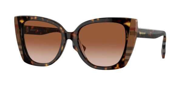 BURBERRY SUNGLASSES BE4393 MERYL HAVANA/CHECK BROWN FRAME, BROWN GRADIENT LENS