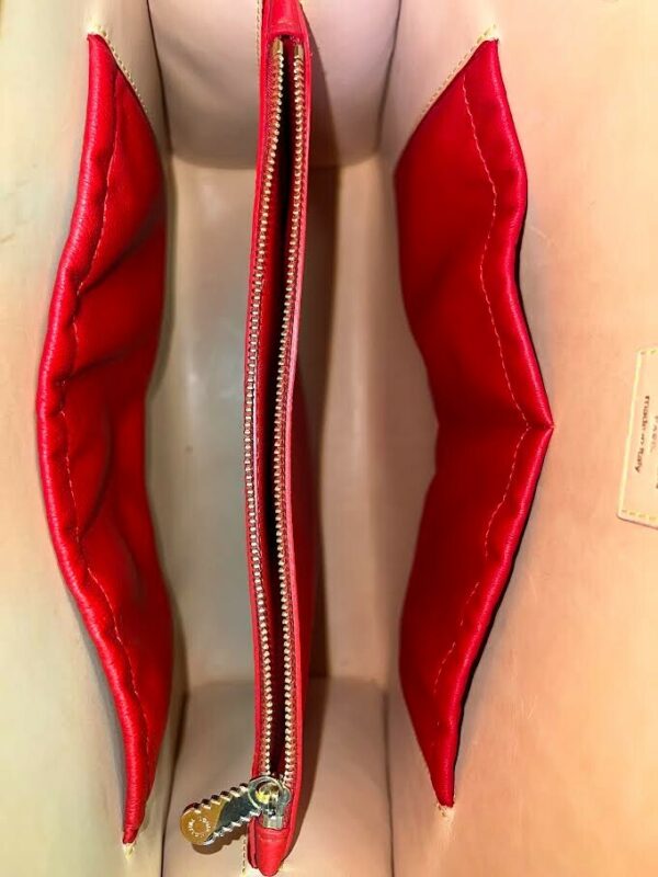 LOUIS VUITTON x CHRISTIAN LOUBOUTIN MONOGRAM STUDDED RED CALFHAIR TOP HANDLE BAG - Image 6