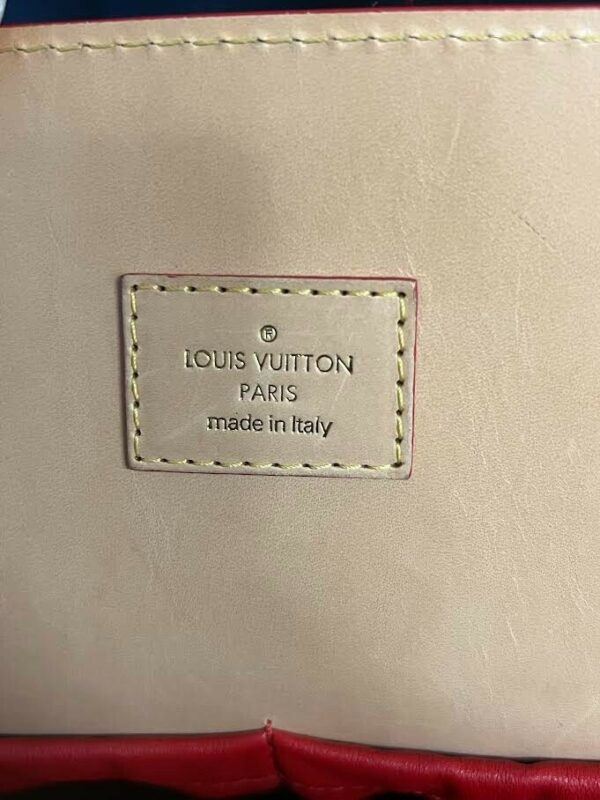 LOUIS VUITTON x CHRISTIAN LOUBOUTIN MONOGRAM STUDDED RED CALFHAIR TOP HANDLE BAG - Image 10
