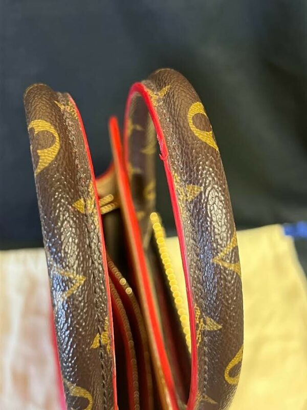 LOUIS VUITTON x CHRISTIAN LOUBOUTIN MONOGRAM STUDDED RED CALFHAIR TOP HANDLE BAG - Image 11