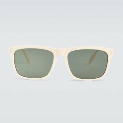 CELINE SQUARE TINTED SUNGLASSES CREAM FRAME BLACK LENS CL401781 145MM 57-17
