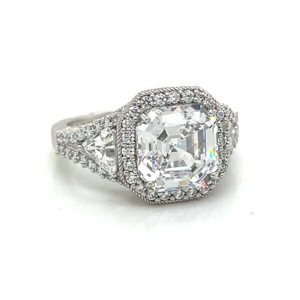 JUDITH RIPKA STERLING SILVER CZ RING SIZE 9 - Image 3