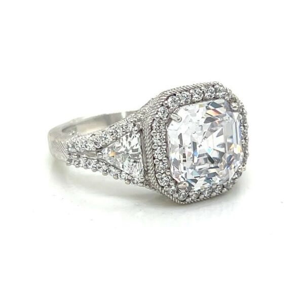 JUDITH RIPKA STERLING SILVER CZ RING SIZE 9 - Image 4