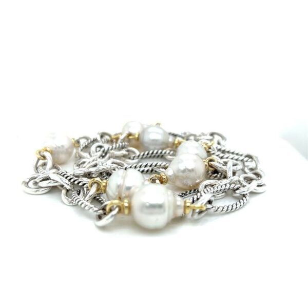 DAVID YURMAN PEARL CHAIN 36" NECKLACE GOLD AND SILVER - Image 2