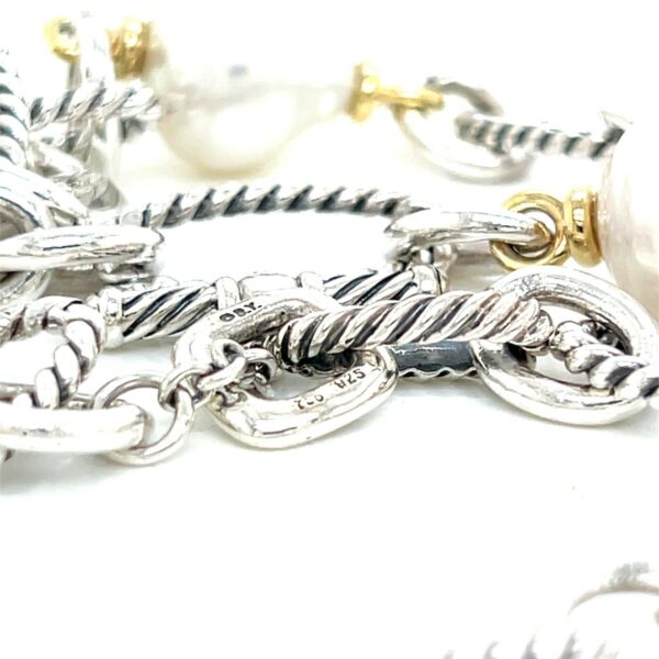 DAVID YURMAN PEARL CHAIN 36" NECKLACE GOLD AND SILVER - Image 4